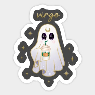 Virgo Pumpkin Spice Latte Ghost Sticker